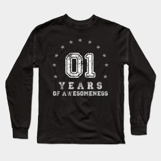 Vintage 1 years of awesomeness Retro 2018 Long Sleeve T-Shirt